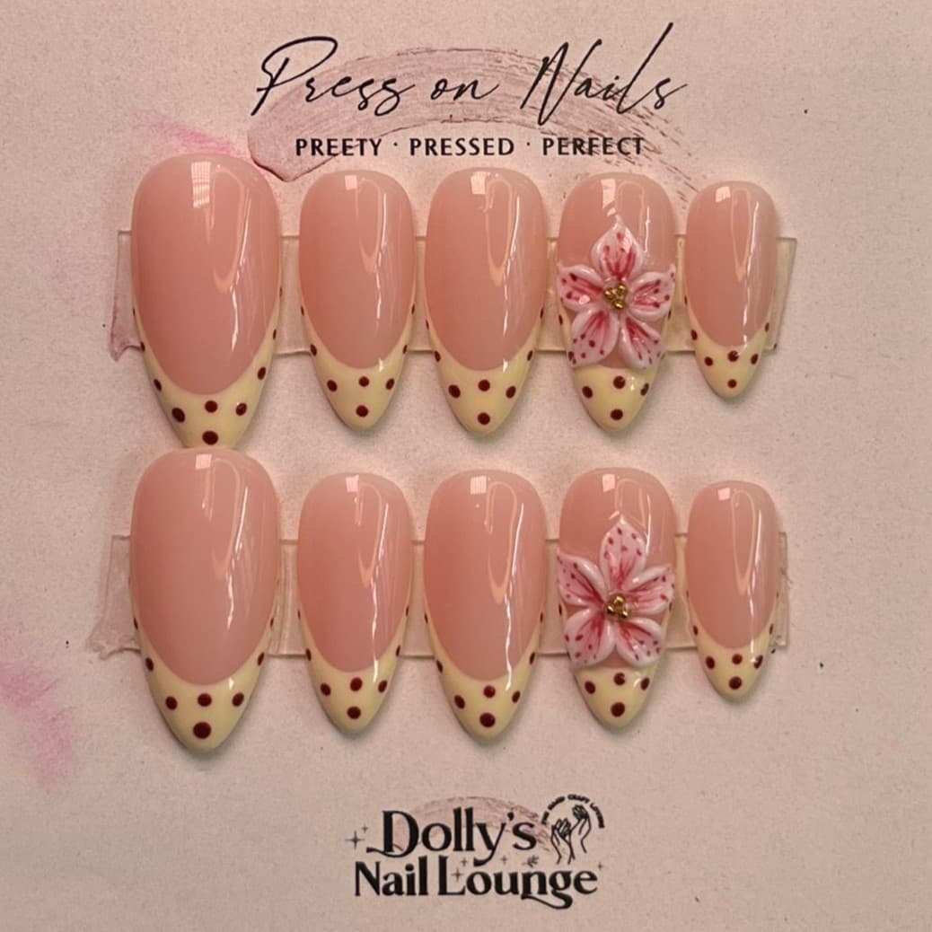 3D French Lily Nails