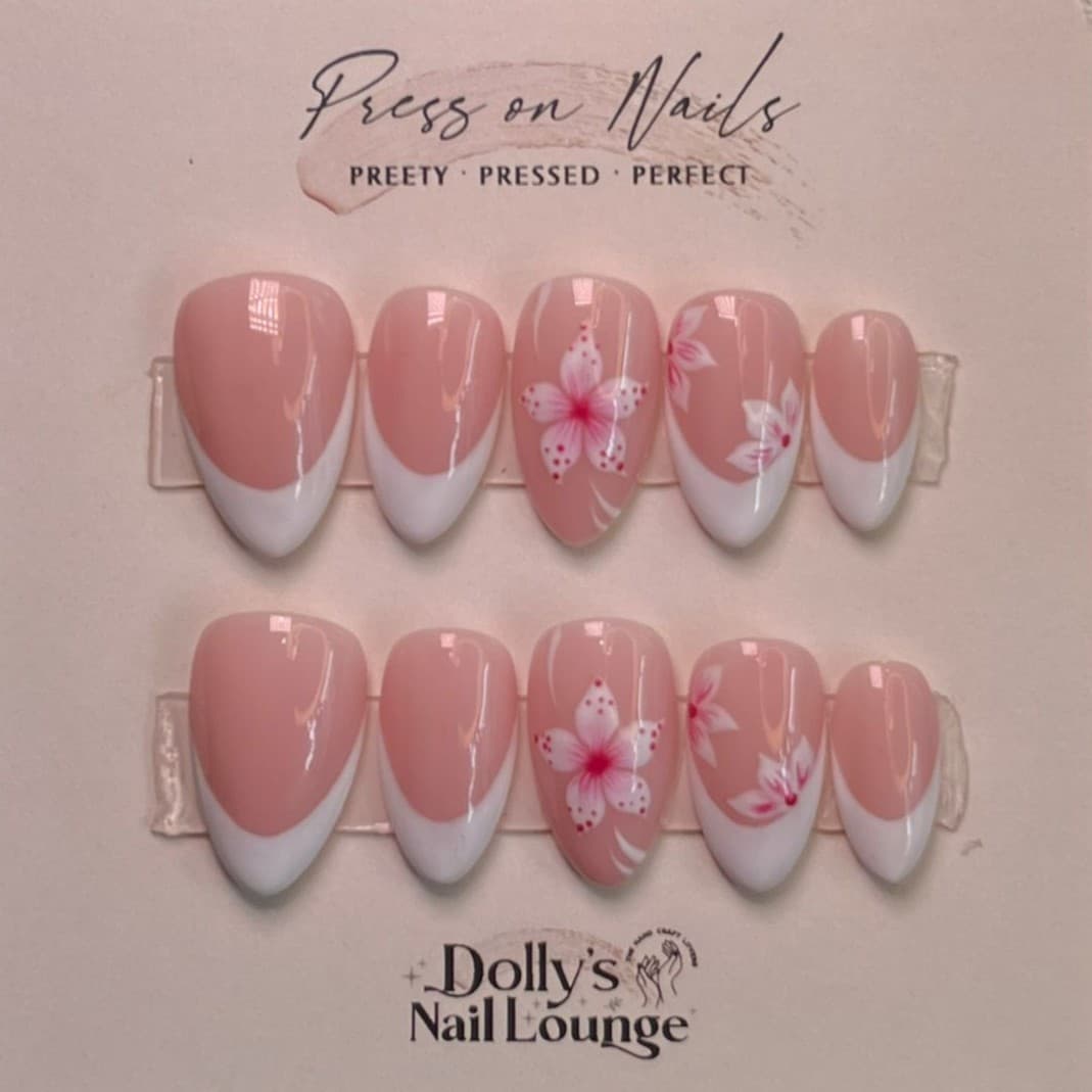 Cherry Blossom French Nails