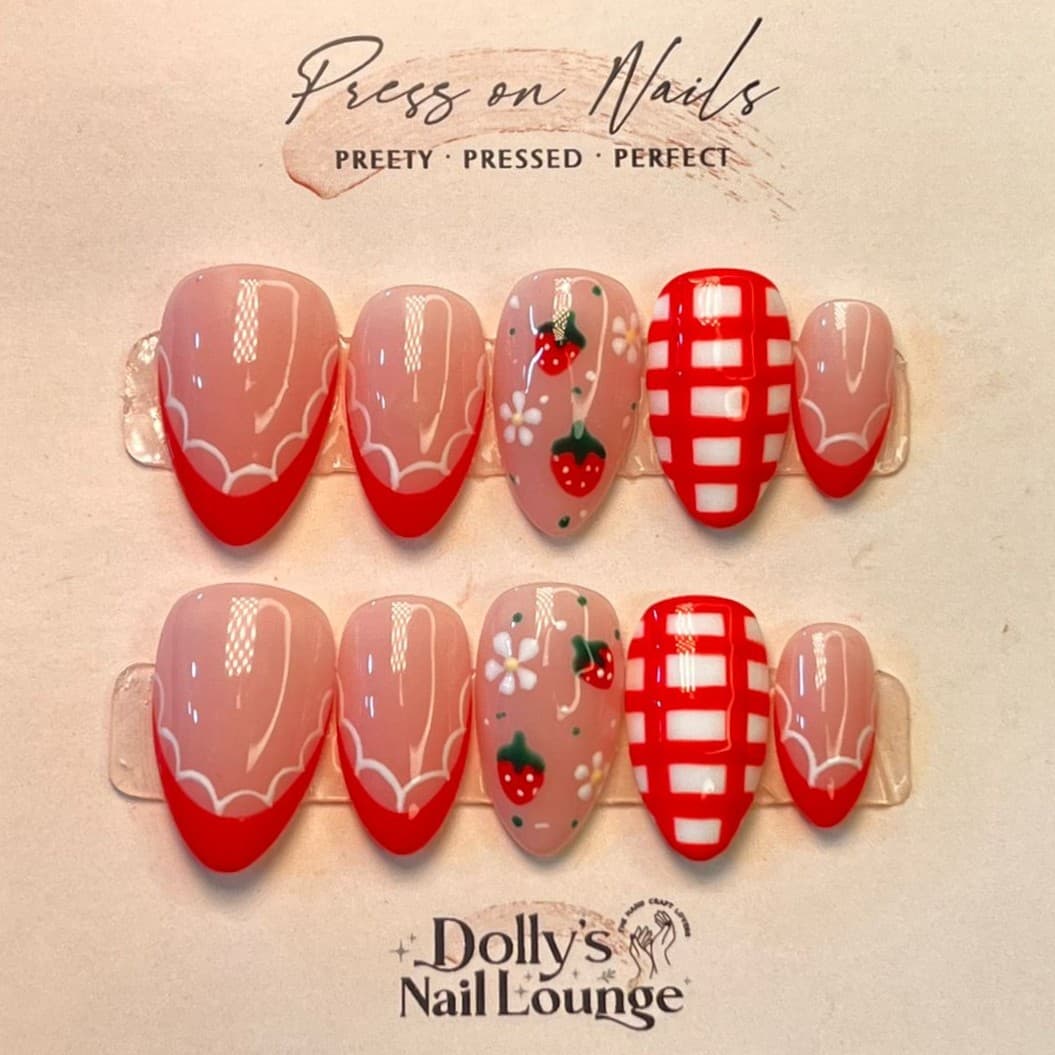 Strawberry Picnic Nails